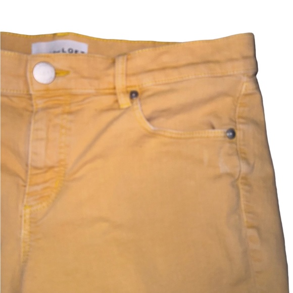 LOFT Modern skinny crop fray yellow jeans women’s size 8 - Picture 5 of 16